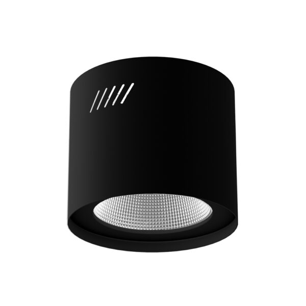 Black aluminium surface housing for EVO led downlight Ø174mm Size housing: Ø182x155mm