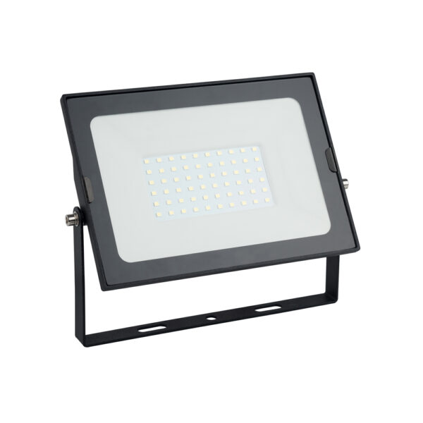 Slim led floodlight 50W 4500K 5000Lm PF>0,95 CRI>80 black housing IP65 - 50cm cable