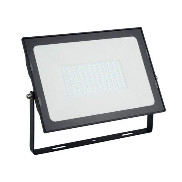 Slim led floodlight 100W 4500K 10000Lm PF>0,95 CRI>80 black housing IP65 - 50cm cable - pressure relief valve