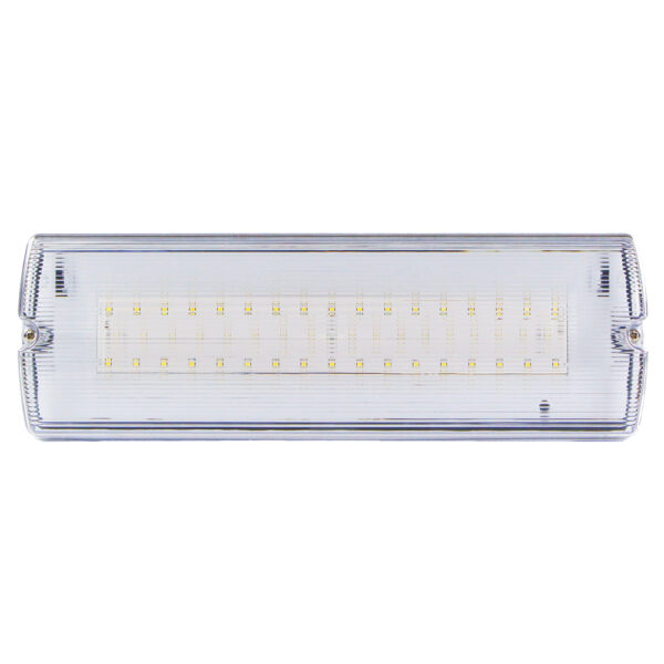 Bulkhead Led 6,5W 420Lm emg fixture surface NM/M-maintained ST-testbutton 3 hours LiFePo4 battery 3.2V 3200mAh IP65