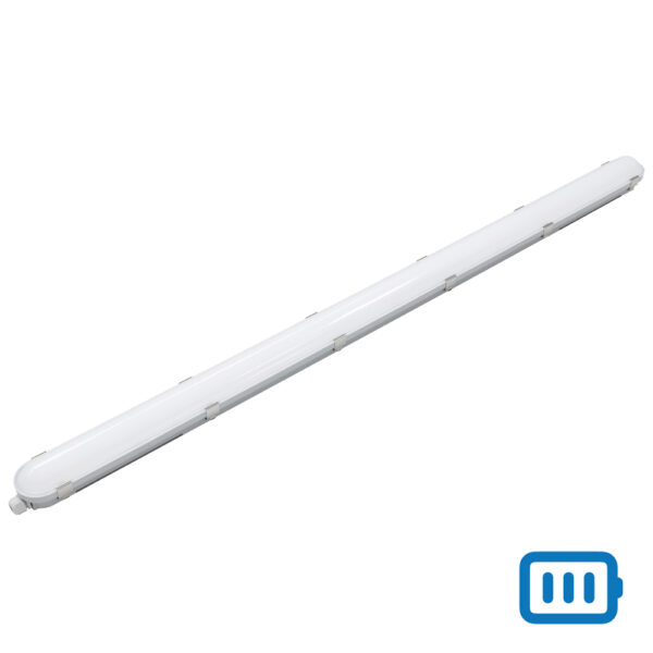 EMG 3CCT led batten 32/40/48/55W 3000-6000K 150Lm/w(@4000K) PF>0,95 CRI>80 °115 refl. PC-housing IP65 IK08 Philips Xitanium Flash-Free driver LED:Lumileds 1520x85x80mm EMG:5W 700lm