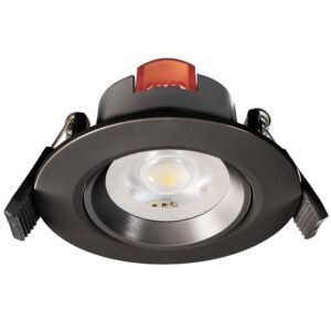 Black led spot 6,5W 3000K 550Lm CRI>80 PF>0,80 Ref:40g TRIAC dimmable Flash-Free Ø85x43,8mm Cut out: Ø68mm IP20