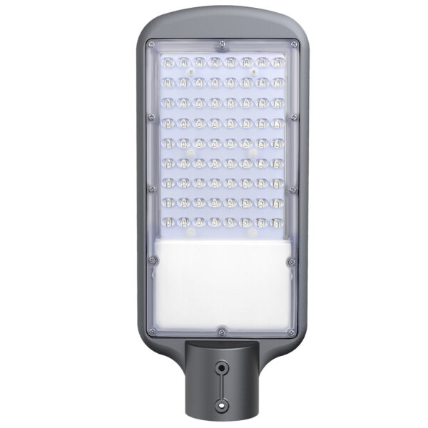 Eco Streetlight 50W 6000K 145Lm/W PF>0,95 CRI>80 lens:45x145° 380x160x86mm IP65 IK08 4KV Flash-Free driver