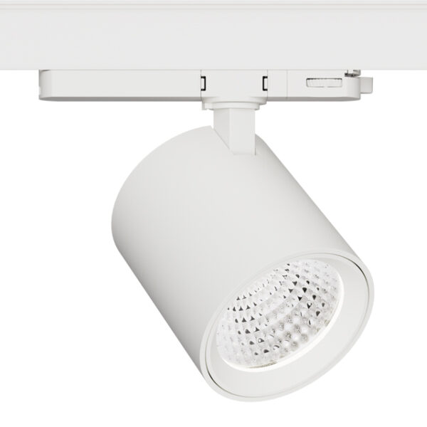 3-phase Led Tracklight 13/36W 3000K 1250/3300Lm PF>0,95 CRI>90 Refl. 36G flash free driver white housing IP20