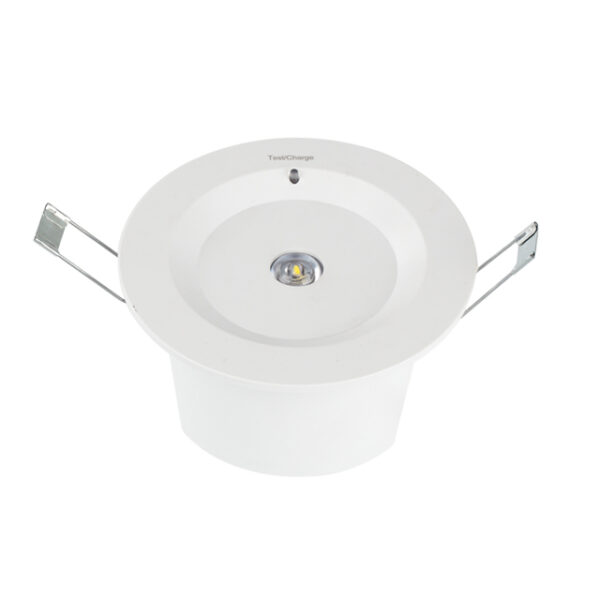 Anti-panic recessed led spot 3W 180Lm Non-Maintained ST-testbutton 3 hours LiFePo4 battery 3.2V 1500mAh IP20