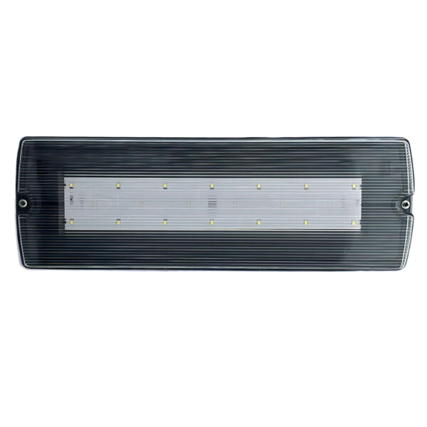 AT-autotest Multi-Bulkhead 4W 200Lm 16SMD emg fixture surface +recessed-KIT OPAL cover NM/M-maintained testbutton 3 hours LifePo4 battery IK08 IP65