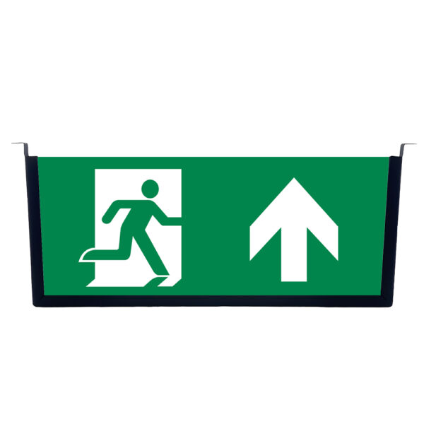 Black suspension plate LOW COVER for Bulkhead LED included pictograms 350*117*60mm